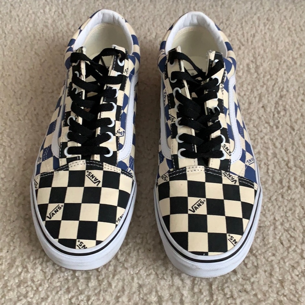 Black and Blue Checkered Old Skool Vans